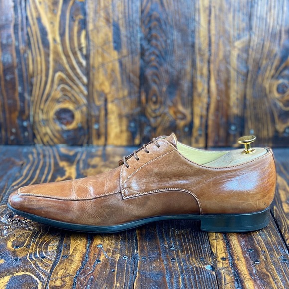Santoni 1927 Pritchard Men\'s Brown Leather Derby‎ Shoes Size US 11 Made In Italy main image 3